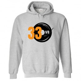 33  1/3 Classic Unisex Kids and Adults Pullover Hoodie for Music Lovers